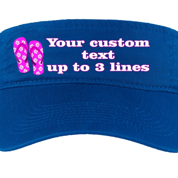 Cruise Visor.  Visor with your custom text. Visor available in 6 colors.  "Flip Flop"