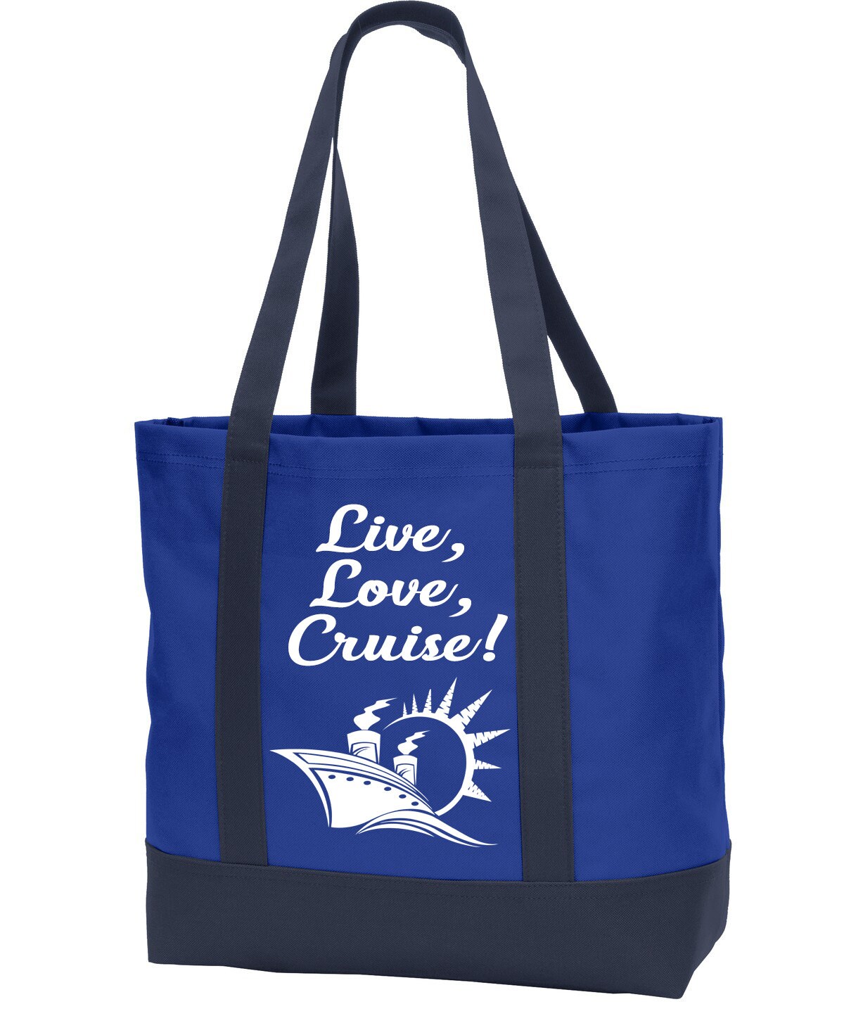 Cruise theme tote bag. Large canvas tote bag with room for Etsy