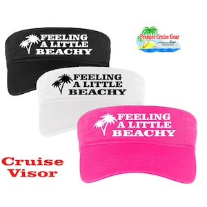 Cruise Visor.  Visor with cruising decoration. Visor available in 9 colors.  Keep Ship Hair under control with this cruising theme visor.