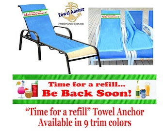 Cruise Towel Anchor.  Keep your towel in place and save your spot on deck with our Towel Anchor!  No more fly away towels on windy decks!