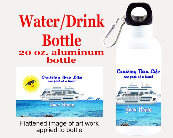 Cruise Water Bottle. Aluminum Water Bottle With Cruising/beach Themed  Decoration. 20 Oz. Keep Your Water or Favorite Beverage Colder 