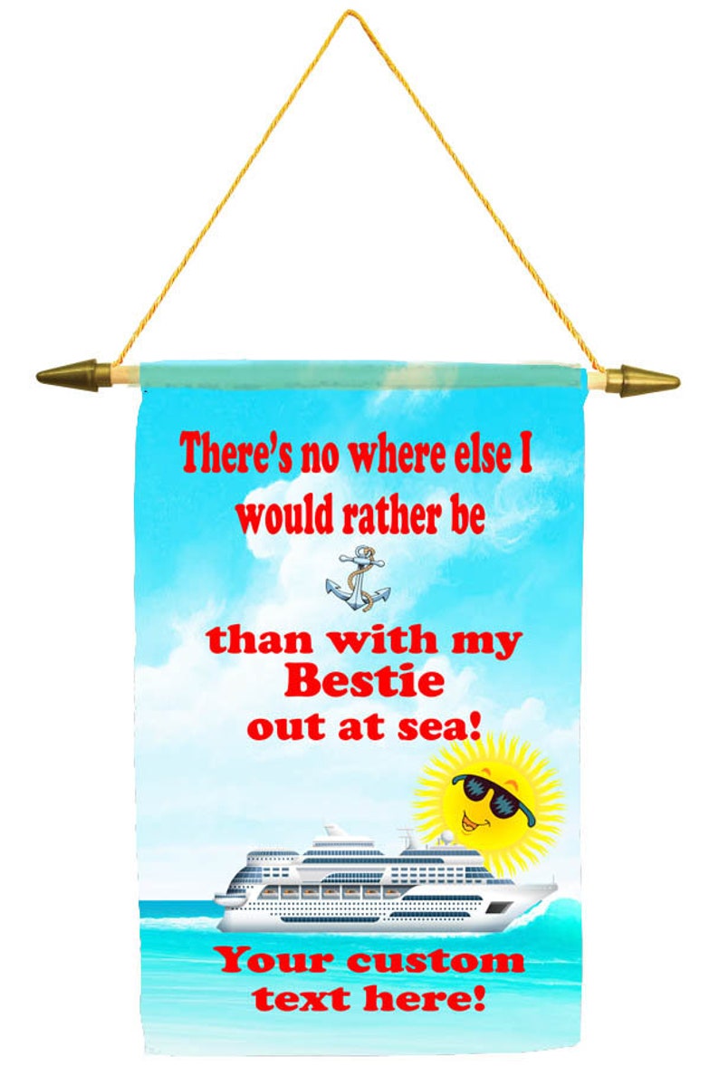 Custom ship Door banner available in 2 sizes. Cruise ship door banner
