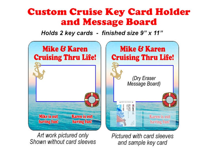 Cruise Ship Key Card Holder and Message Board Custom Etsy