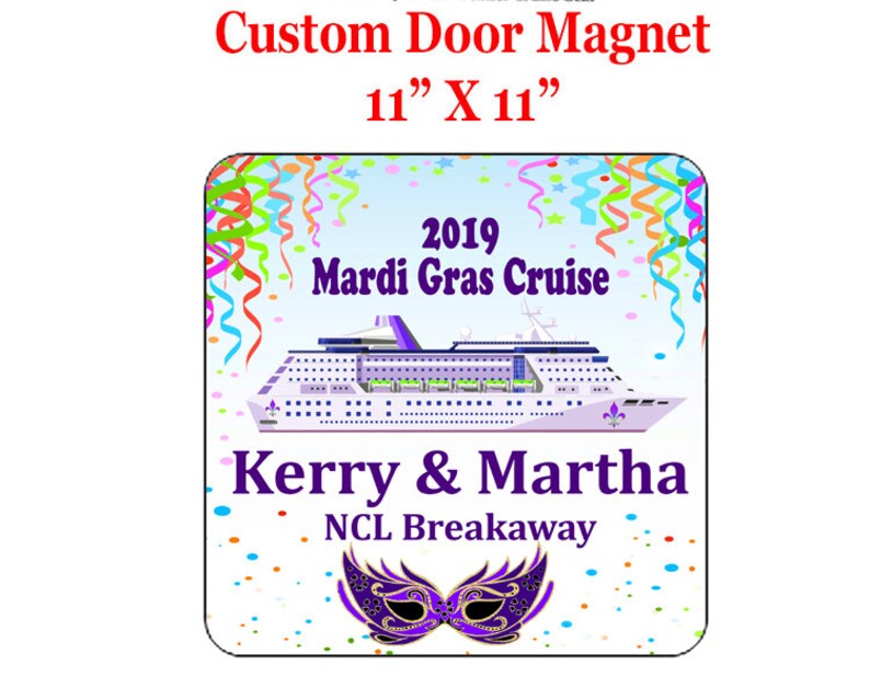 11 X 11 Cruise Ship Door Magnet Include your custom text Custom door magnet
