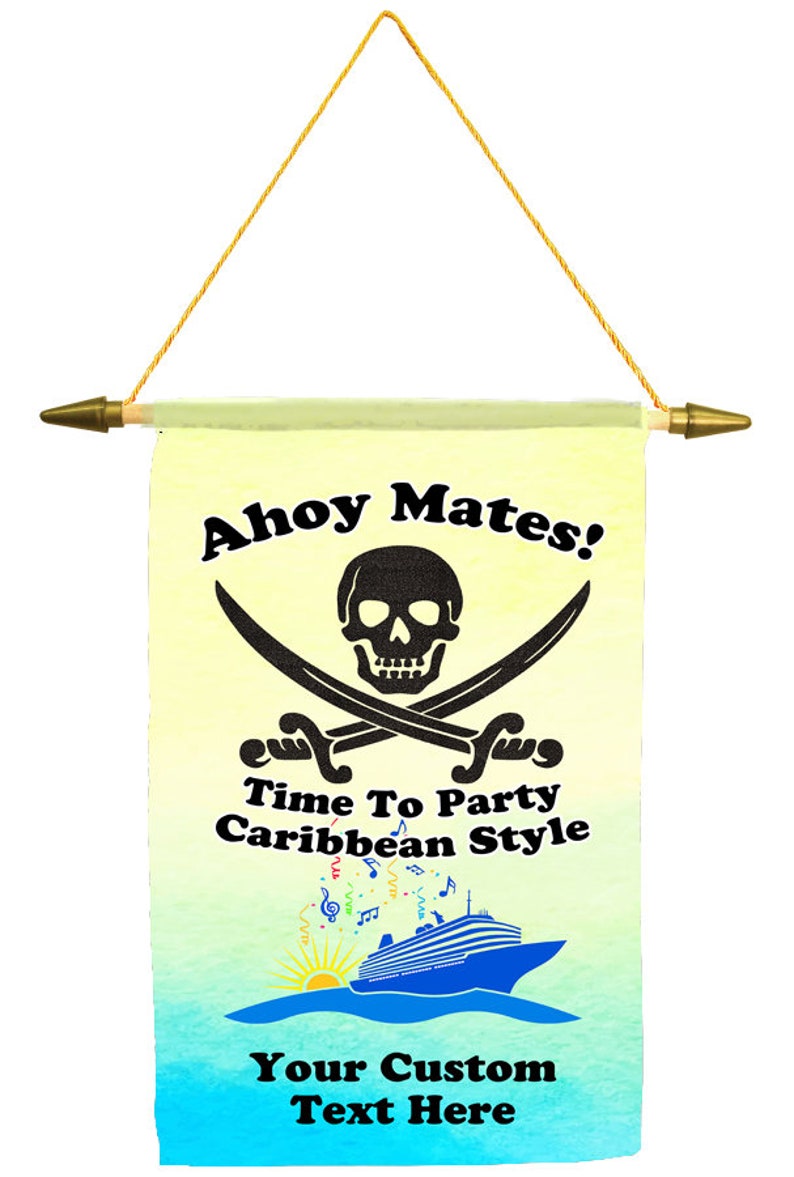 Cruise ship door banner Custom Banner with glitter art work and your custom text Large Banner 9 12 x 15 34
