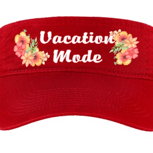 Cruise Visor.  Visor with cruising decoration. Visor available in 6 colors.  &quot;Vacation Mode 2&quot;
