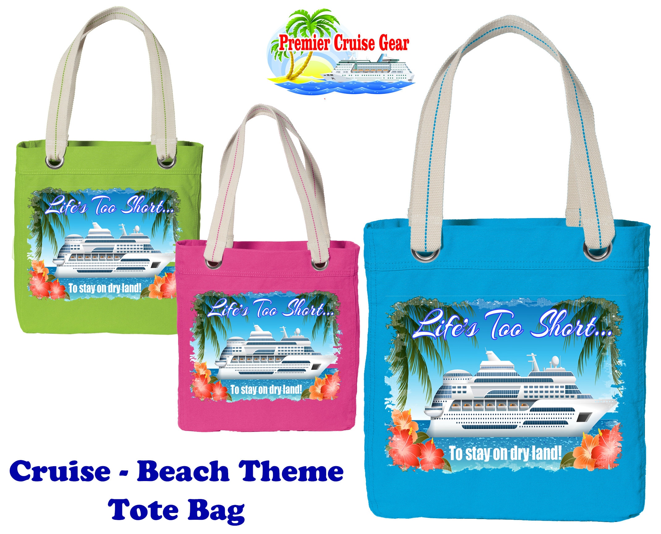 Cruise Tote Bag. Cruising or Beach themed large tote bag. Etsy