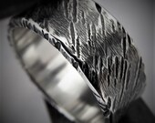 Sida 7-8mm Wide - Mens Rustic Wedding Ring Sterling Silver Band Mens Gift