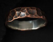 Mens Hammered Ring Copper Sterling Silver Birthday Gift Anniversary Ring Wedding Band Son Gift Husband Gift | Elm 6-7mm Wide