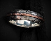 Mens Rustic Wedding Ring Wide Alternative Wedding Band | Ash 7-8mm Wide