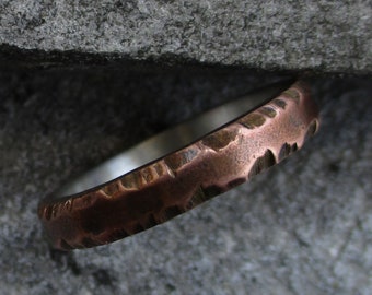 Wedding Band In Copper and Sterling Silver, "Cedar"