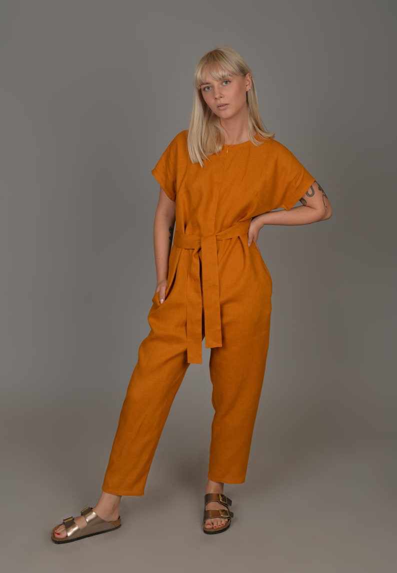 linen jumpsuit etsy