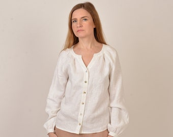 READY TO SHIP. Ruffled sleeves shirt. Handmade by elen'do