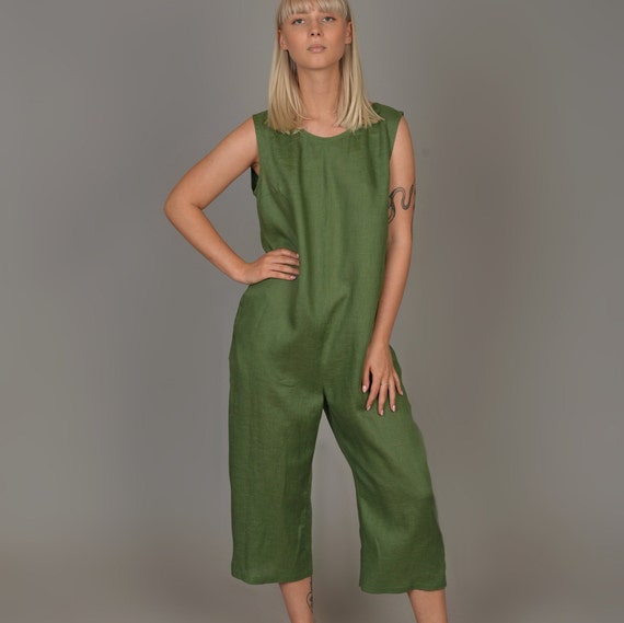 linen jumpsuit etsy