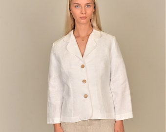 Ready to ship Size M. Linen blazer. Linen Jacket. Classic Jacket.  Linen coat. Handmade elen'do