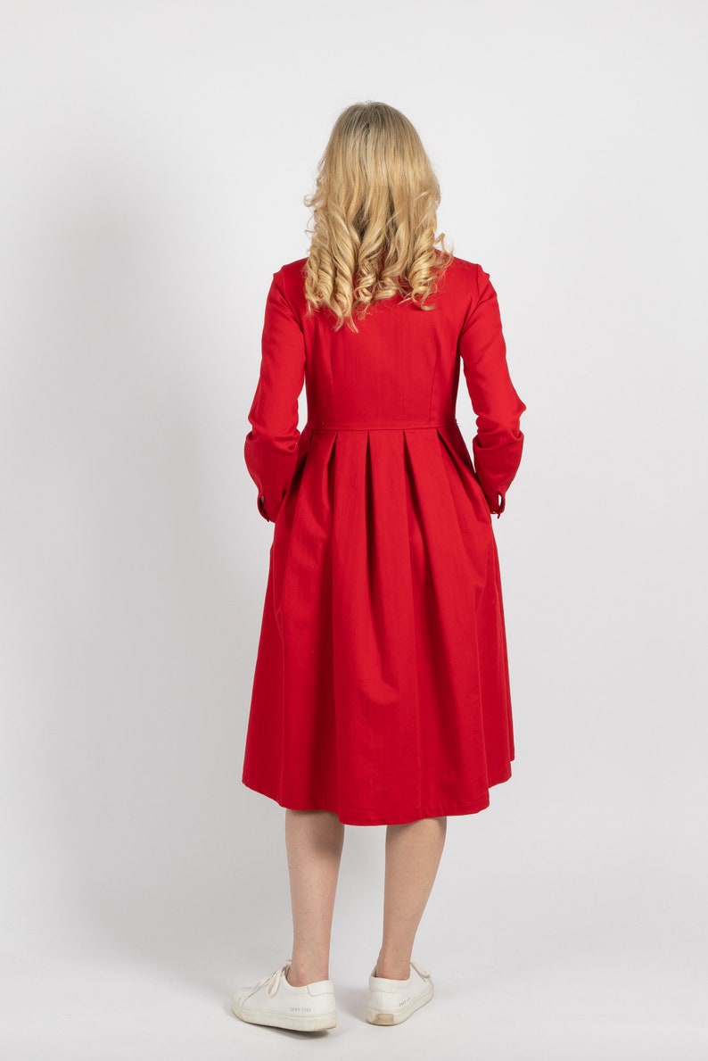 Denim dress. Women's red dress. Handmade by elendo image 4