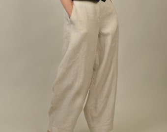 Linen pants. Woman's clothing. Linen clothing. Handmade by elen'do