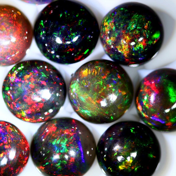 natural gemstones 3mm 25pcs Round Extreme Dizzler Tsehay Nr!! Honey Welo Black Opal Wholesale Lot Special gem stones