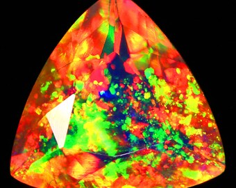 natural gemstones 8mm Trillion Cut Super Rainbow Electric Ethiopian Fire Welo Opal Pair Best Price Best gem stones