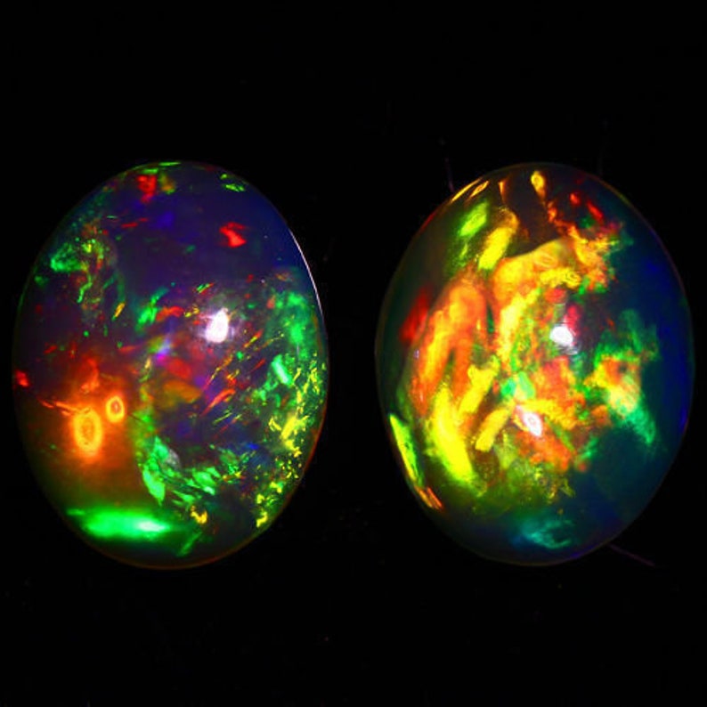 9x7 MM OVAL TOP SUPER RAINBOW ELECTRIC ETHIOPIAN FIRE WELO OPAL PAIR BEST PRICE 9x7 MM OVAL TOP SUPER RAINBOW ELECTRIC ETHIOPIAN FIRE WELO OPAL PAIR BEST PRICE