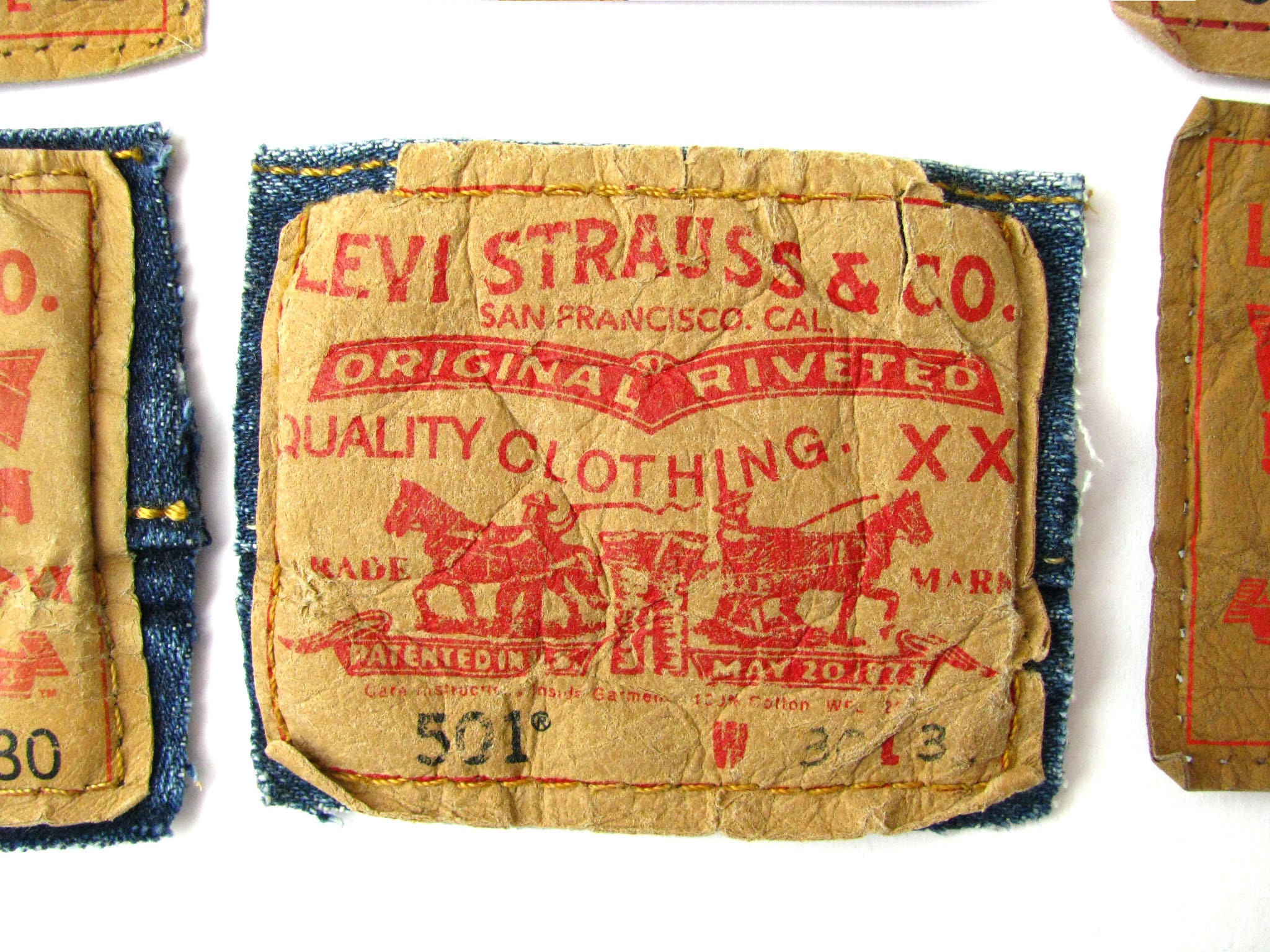 Original Levis 501 brand patch collection recycled vintage Etsy