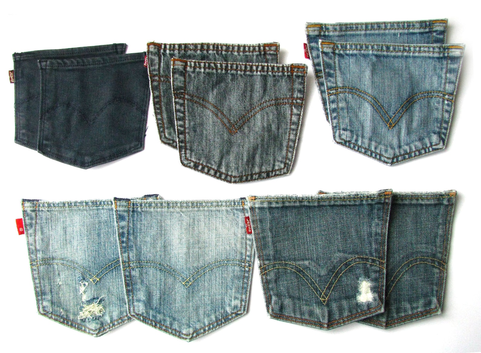 10 poches arrière originales en jeans rouges avec base poches - Etsy France