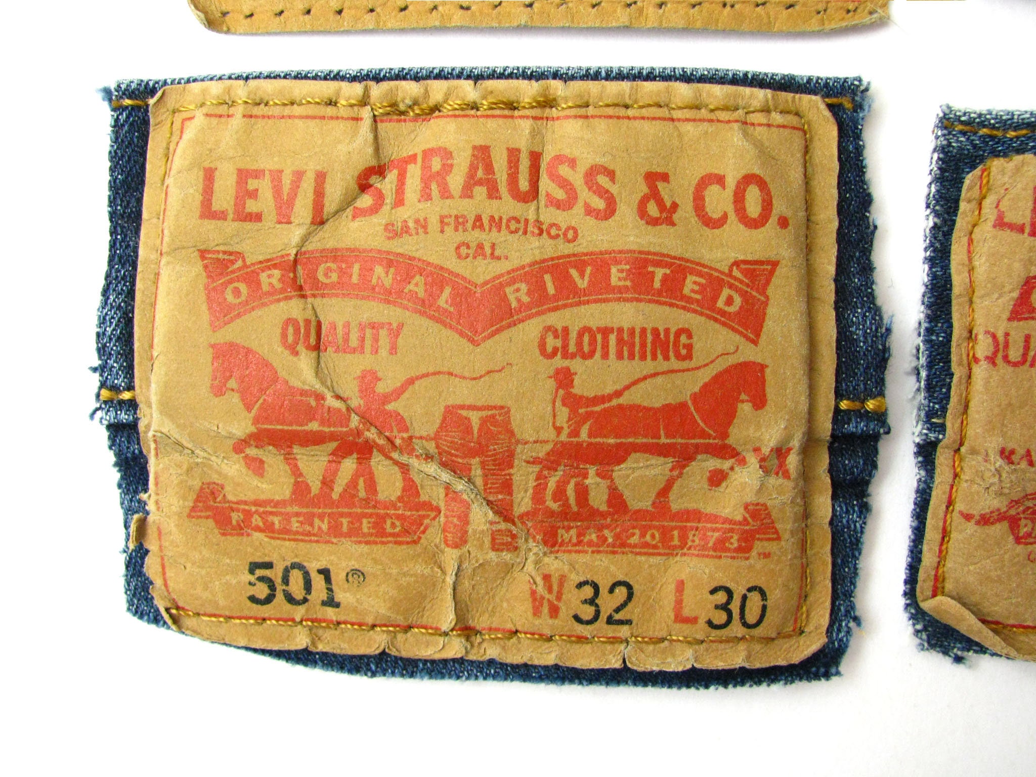 Original Levis 501 brand patch collection recycled vintage Etsy