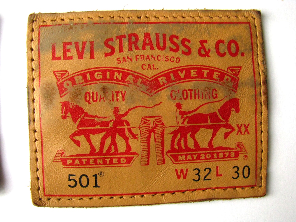 Vintage leather original Levis brand patch set recycled Etsy