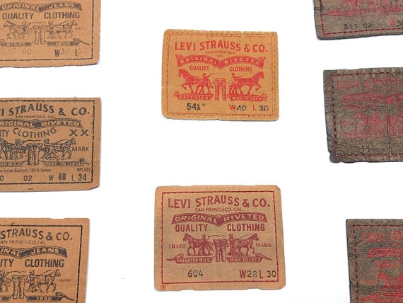 オリジナルのヴィンテージ リーバイス ブランド パッチ、リサイクル
