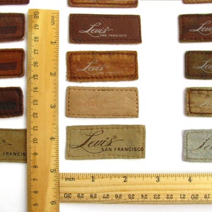 Patches de couro originais da marca Levis vintage, patch de etiqueta de jeans vintage recuperado