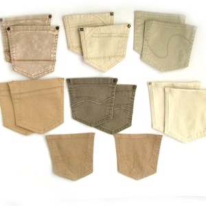 14 reclamed jeans back pockets with base, repurposed jeans back pockets, reclaimed back pockets, DIY denim quilt supply