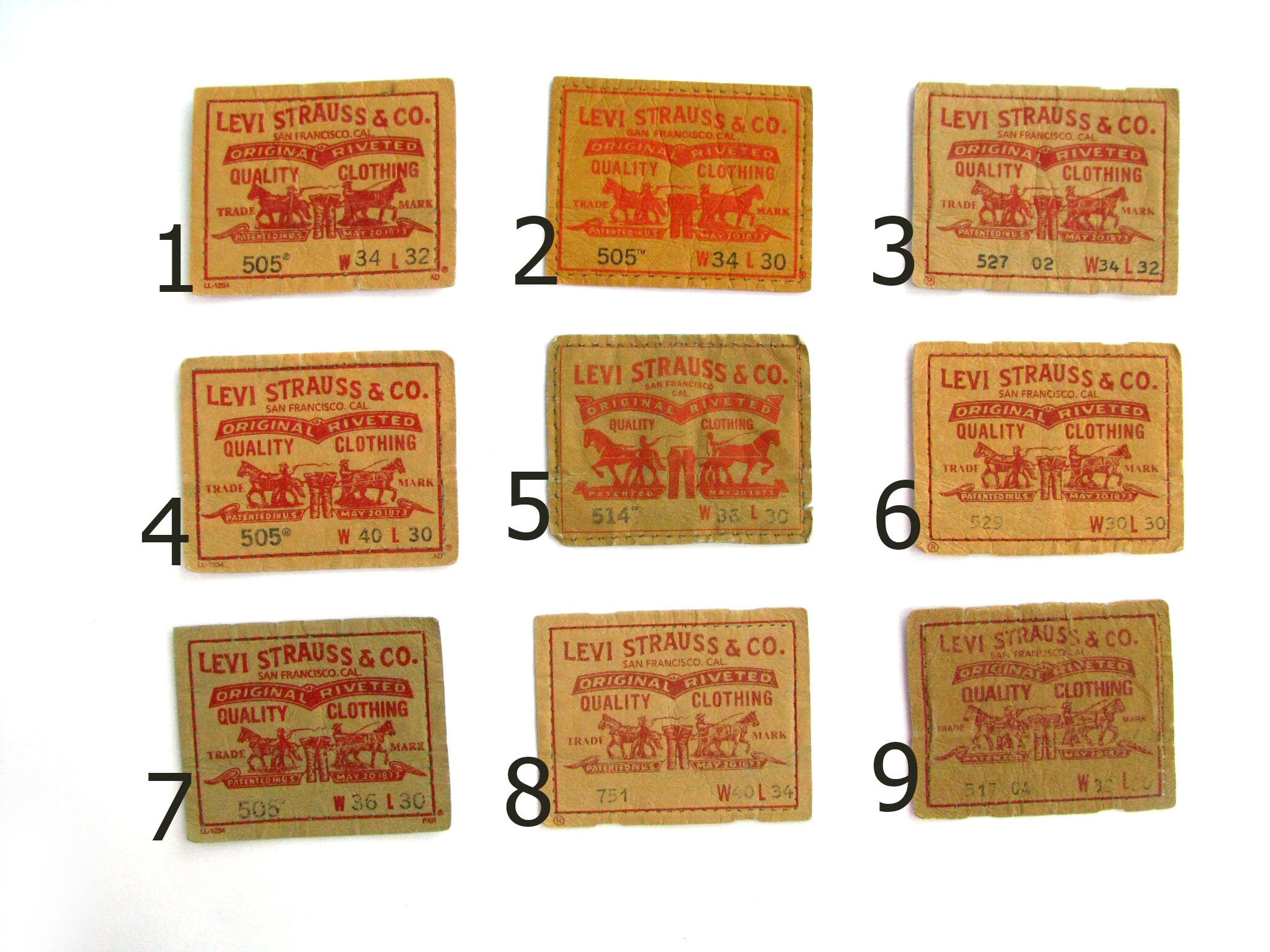 Original Vintage Levis Brand Patches 