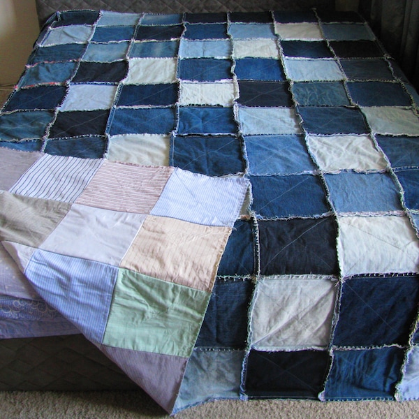 Denim Rag Quilt Etsy