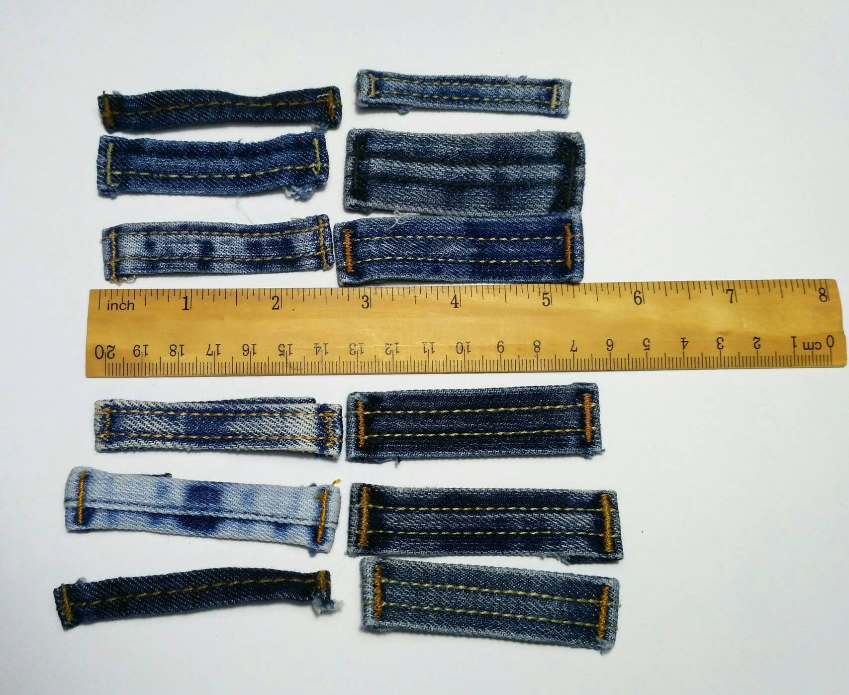 Reclaimed for crafting Mixed bulk blue colors jeans belt loops Craft