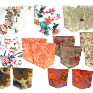 Floral Print Reclaimed Jeans Pockets: Upcycled Denim DIY Supply