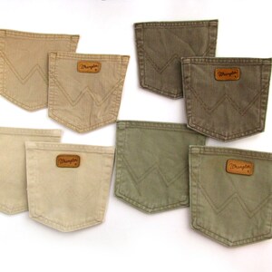 Vintage Wrangler Jeans Pockets Set: Upcycled Denim DIY Supply