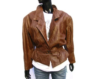 Brand new 80s 90s soft genuine leather vintage ladies jacket