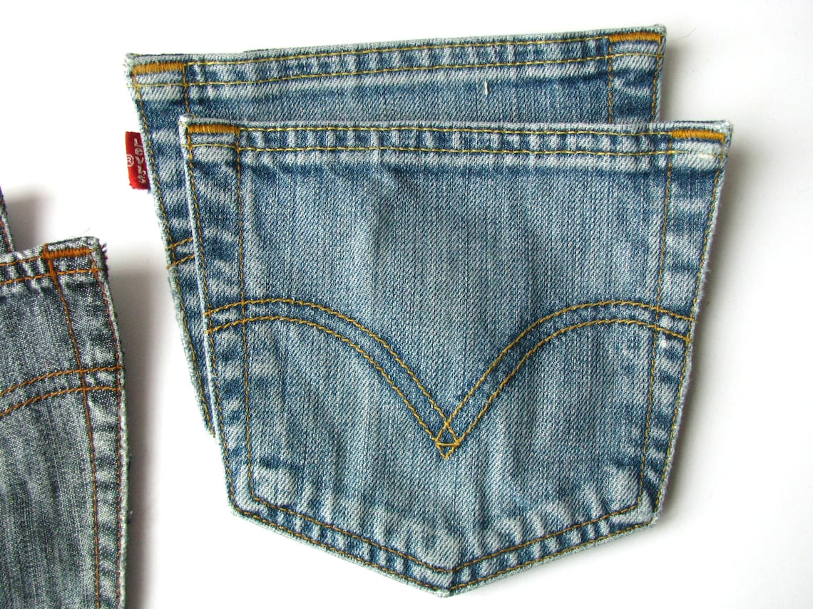 10 poches arrière originales en jeans rouges avec base poches - Etsy France