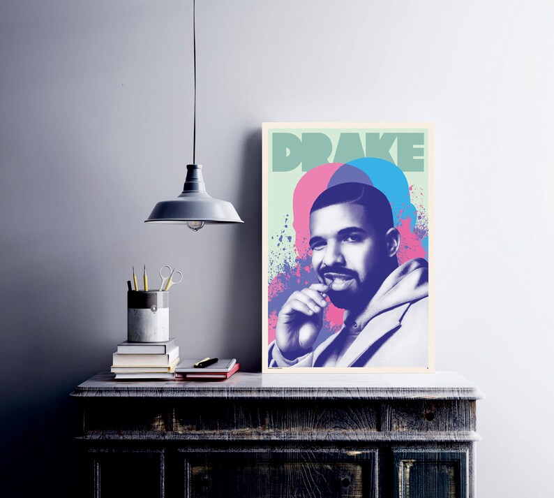 Drake poster Drake wall art Drake print Drake music print Etsy