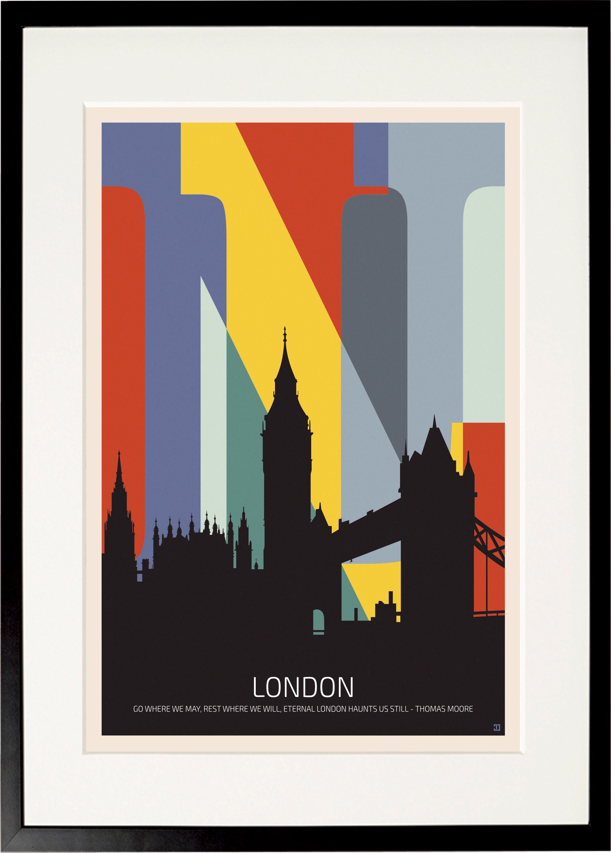 London Poster Colorful Typography Wall Art London Travel - Etsy