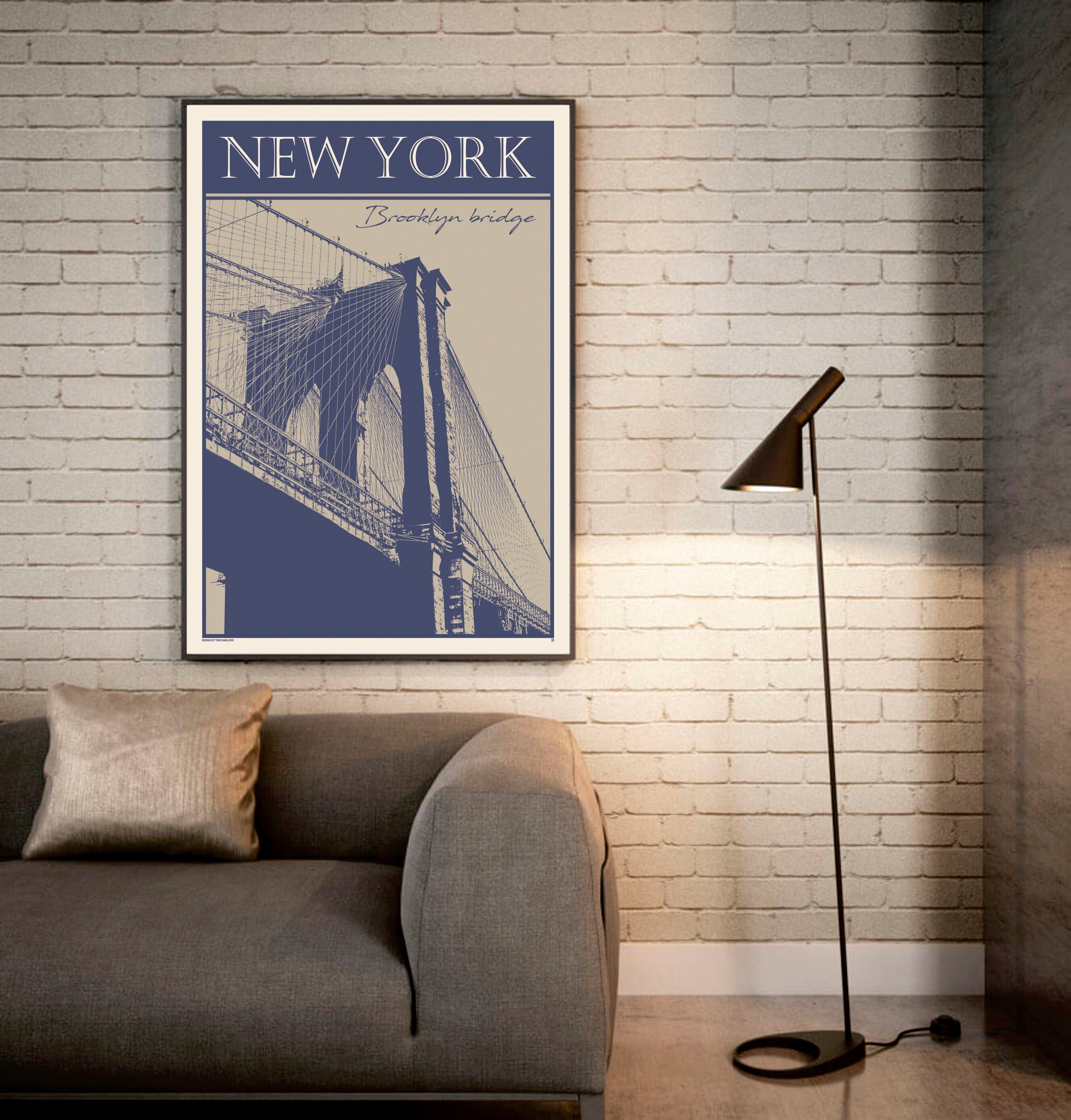 Brooklyn Bridge New York New York Poster Travel Poster - Etsy