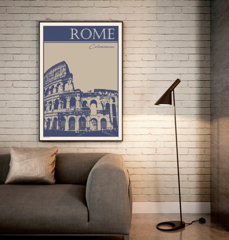 Rome Colosseum Poster, Rome Italy, Rome Wall Art, Rome Print, Travel