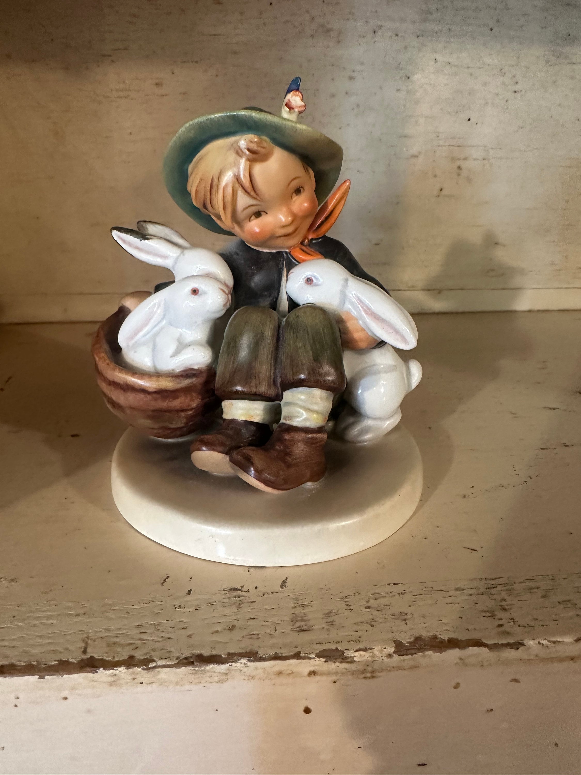 Hummel Boy Figurine with Rabbits