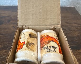 Vintage Japan Nova Scotia Lobster Salt & Pepper Shakers-New in the Box