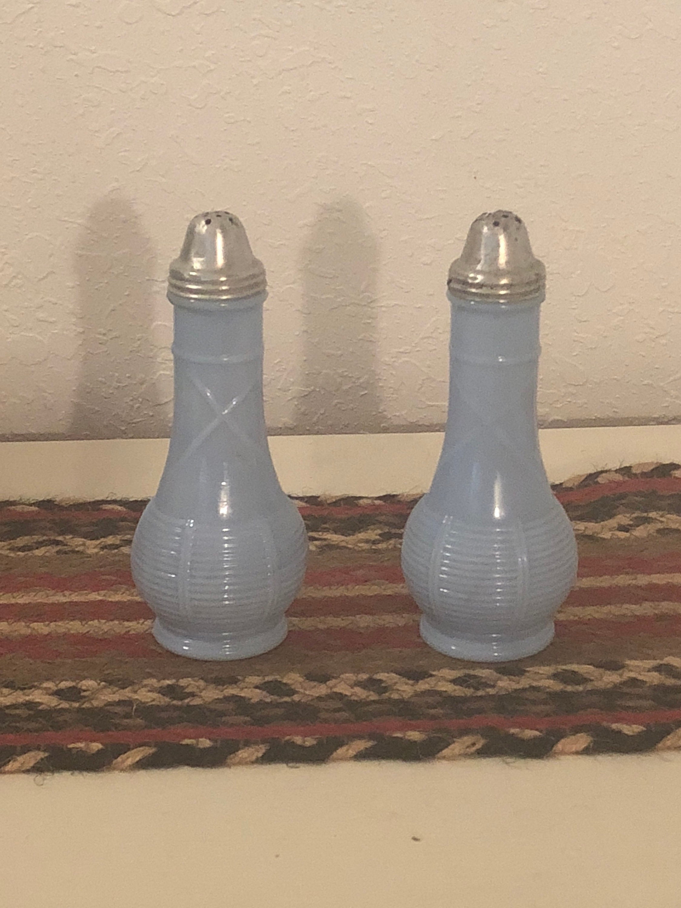 Delphite Blue Salt and Pepper Shakers