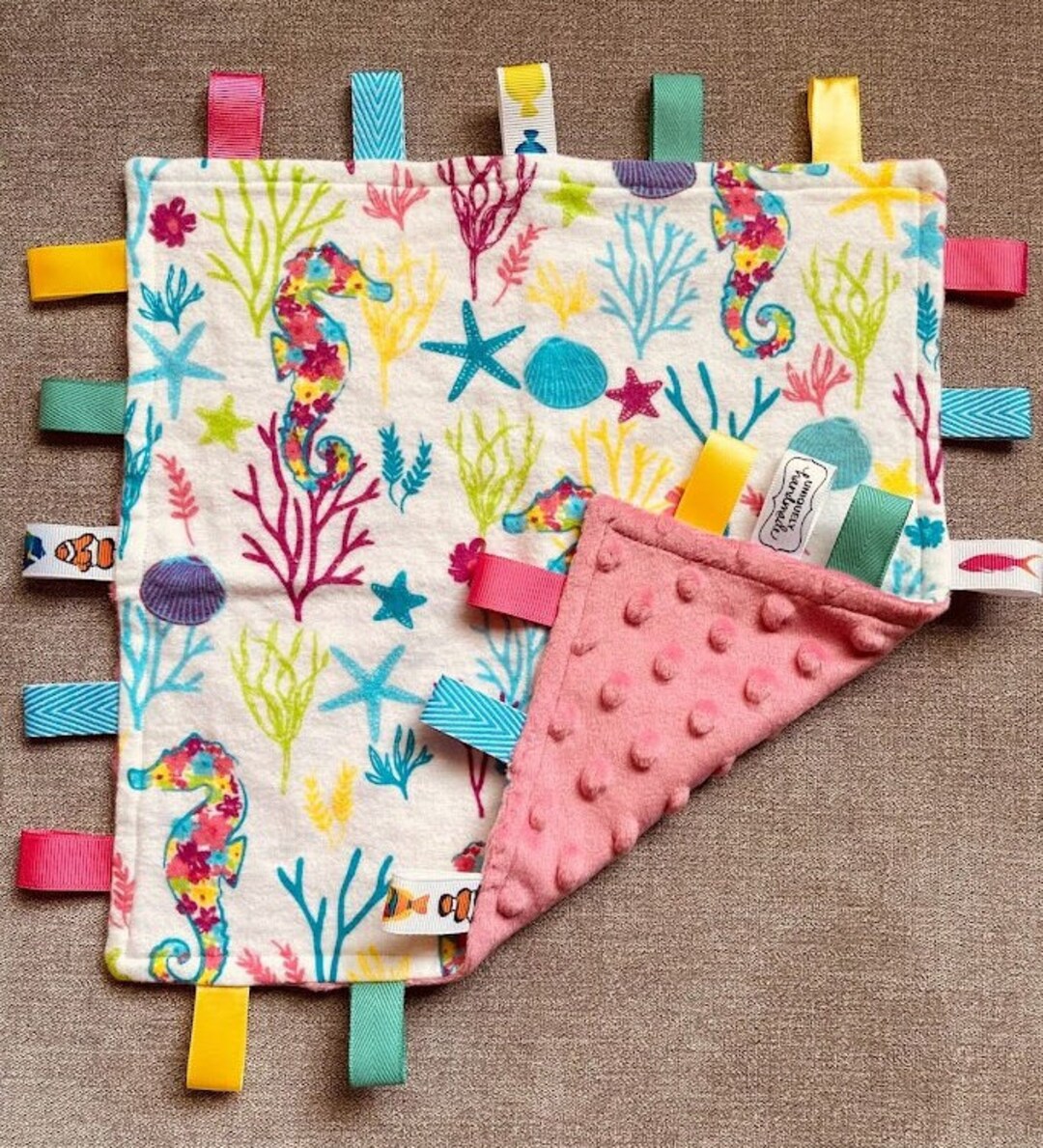 Sea Sensory Tag Blanket Etsy