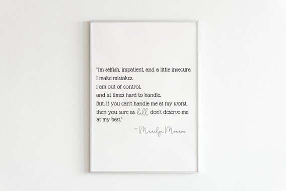 PRINTABLE Wall Decor Marilyn Monroe Quote | Etsy