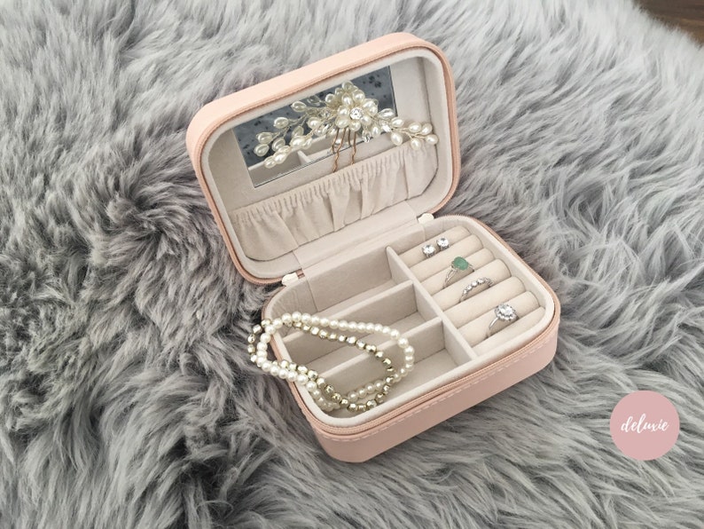 Pink Travel Jewelry Box Bridal Jewelry Storage Bridesmaid Etsy Canada