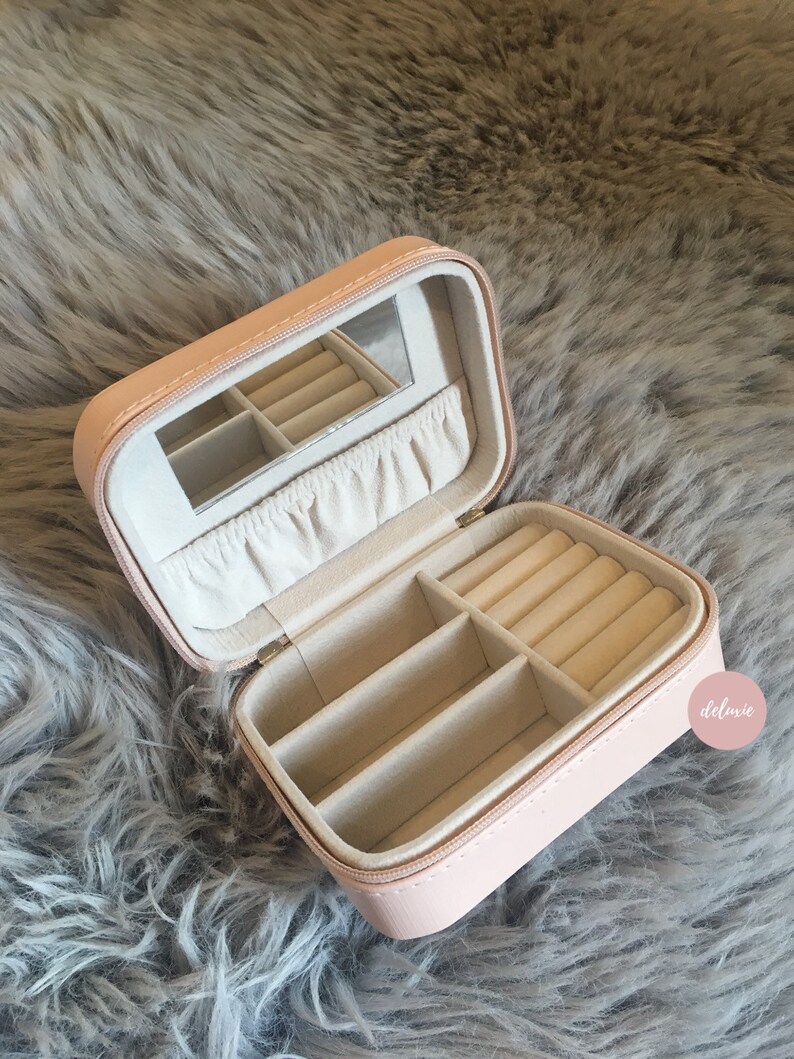 Pink Travel Jewelry Box Bridal Jewelry Storage Bridesmaid Etsy Canada