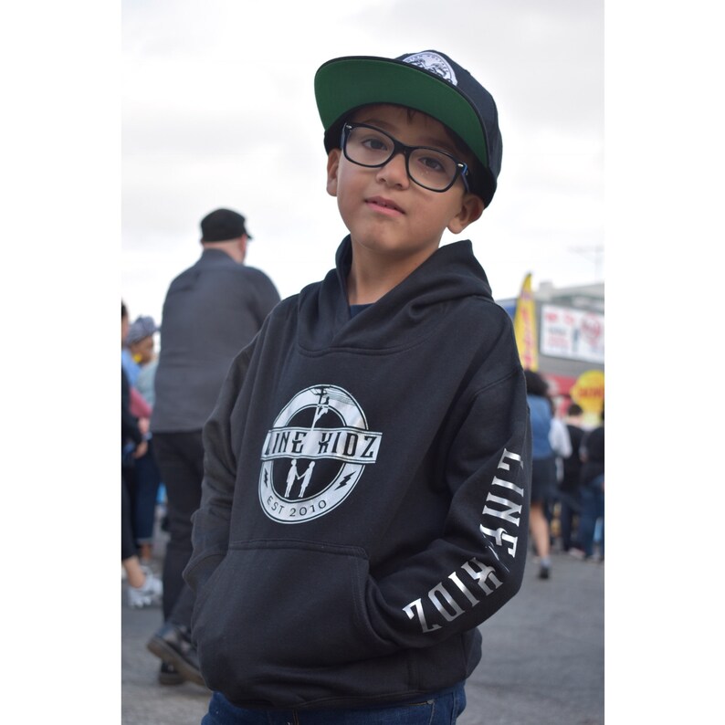 Black Hoodie with Metallic Silver Design Unisex